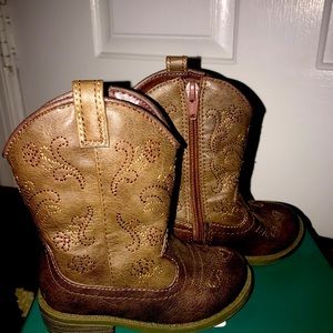 Toddler size 7 cowboy, cowgirl boots brown